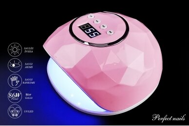 UV/LED hibridinė lempa "F6 Pink" | 86W 2