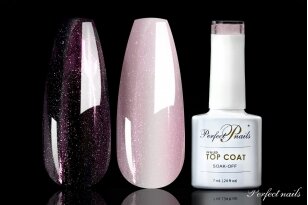 UV/LED gelio lako viršutinis sluoksnis ''Cover TOP Pearl Pink" | 7ml