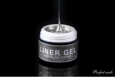 UV/LED gelis nagų dizainui "Liner-Spider Gel Silver" | 5g
