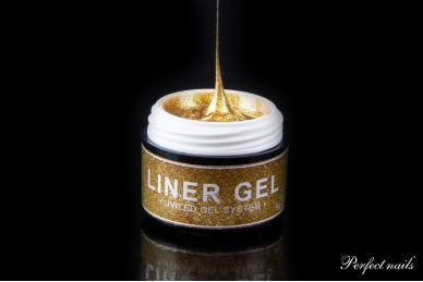 UV/LED gelis nagų dizainui "Liner-Spider Gel Gold" | 5g